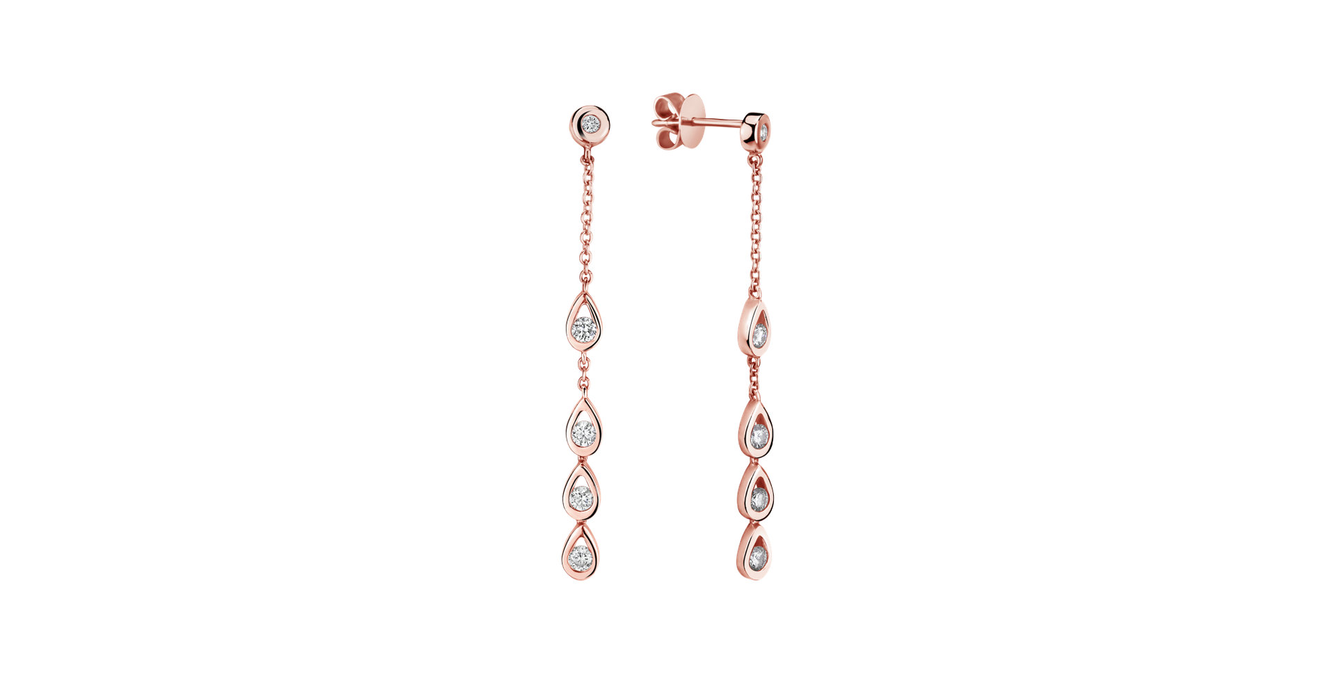 Náušnice s diamanty Love Waterfall