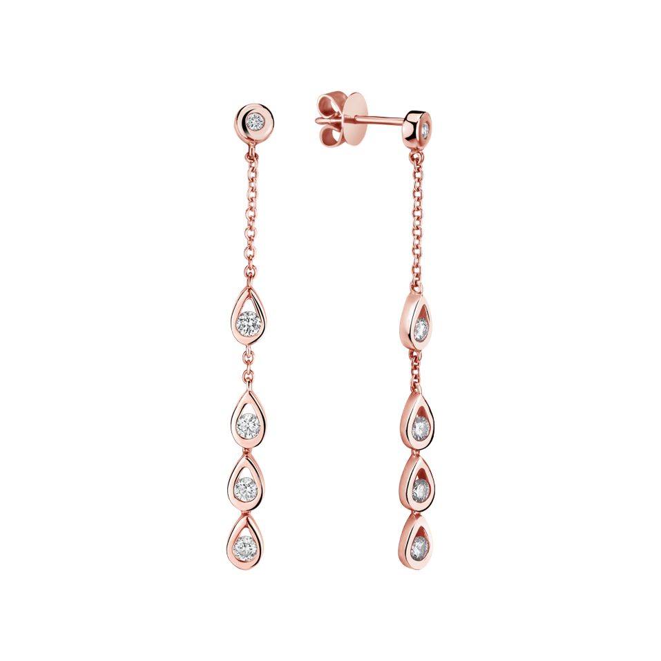 Náušnice s diamanty Love Waterfall