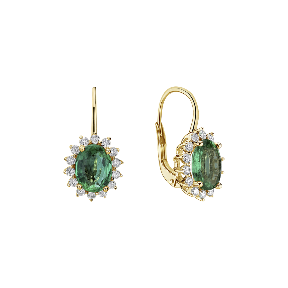 Náušnice se smaragdem a diamanty Princess Sparkle