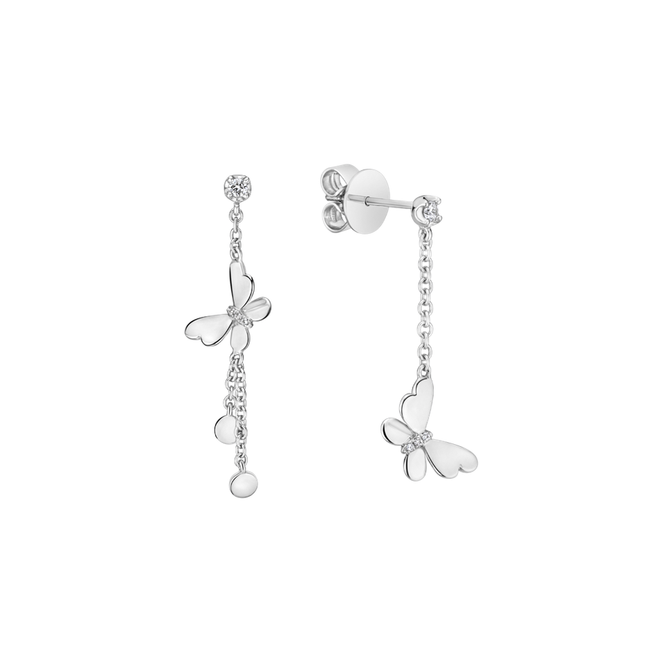 Náušnice s diamanty Butterfly Lullaby