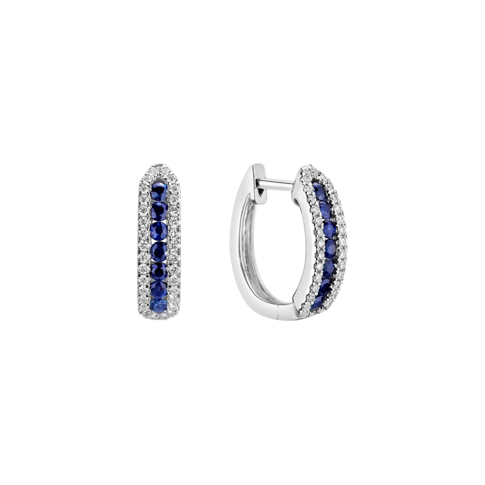 Náušnice s diamanty a safíry Midnight Dream