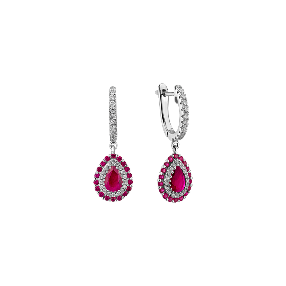 Náušnice s diamanty a rubíny Crimsion Sadness