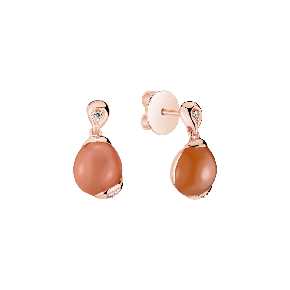 Náušnice s diamanty a měsíčním kamenem Magician Dawn