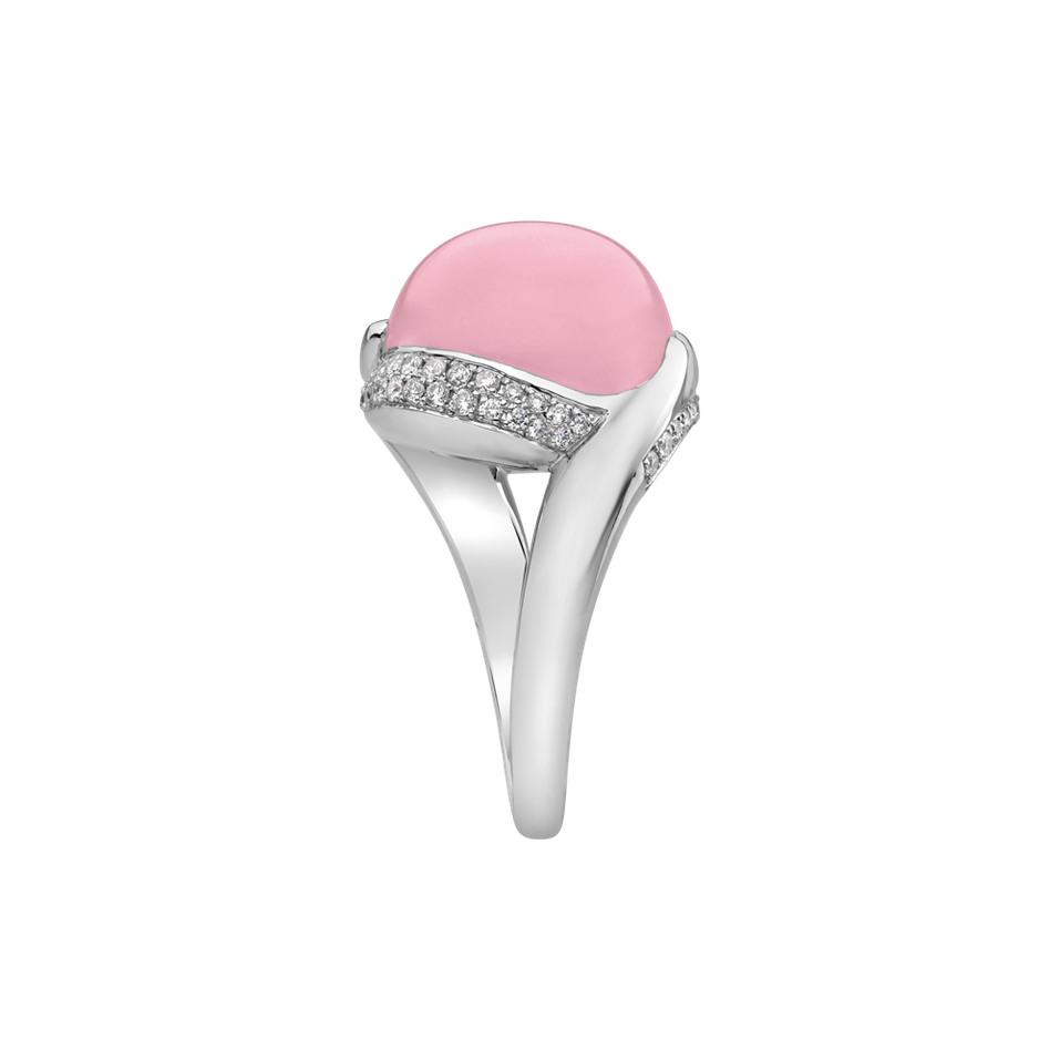 Prsten s růženínem a diamanty Gem Miracle