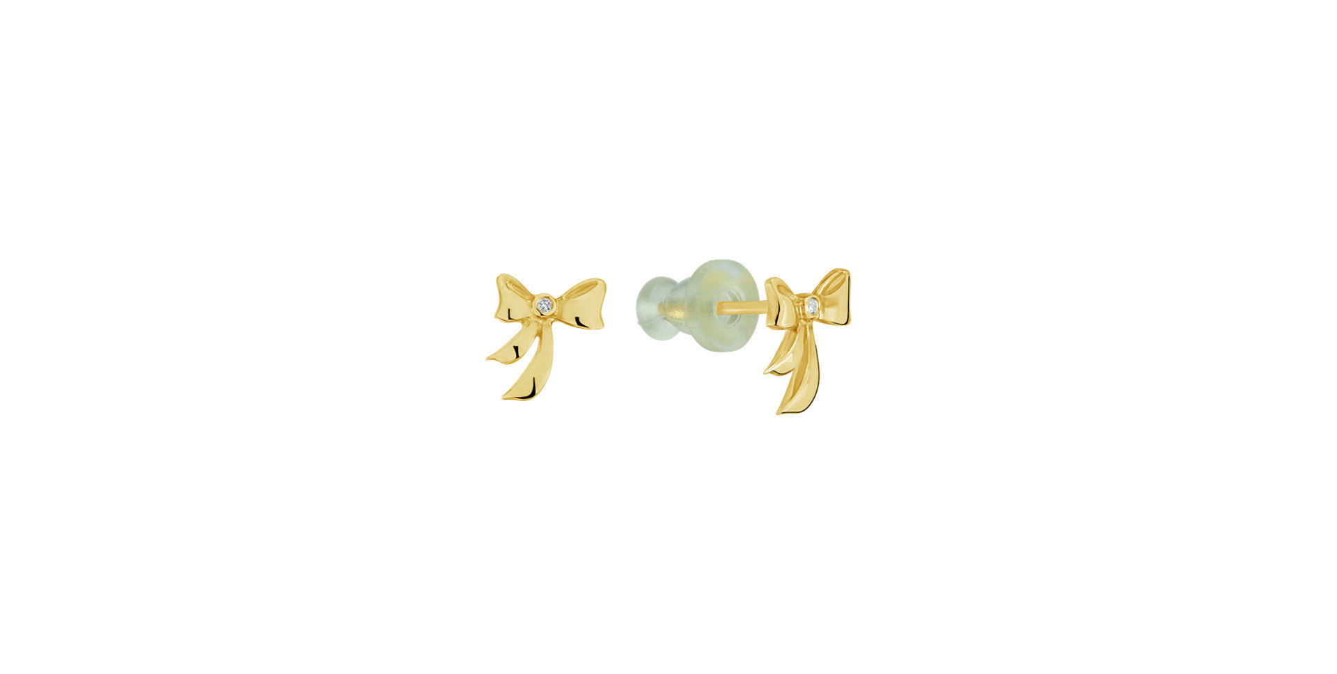 Náušnice s diamanty Cute Bow