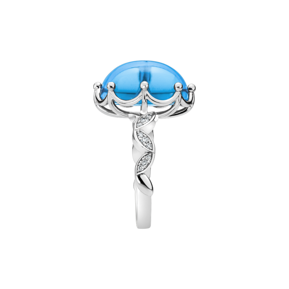 Prsten s diamanty a topazem Ocean Ceremony