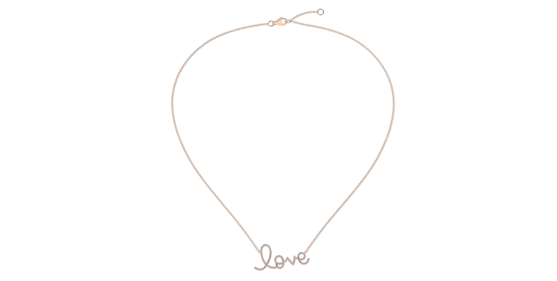 Náhrdelník s diamanty Love