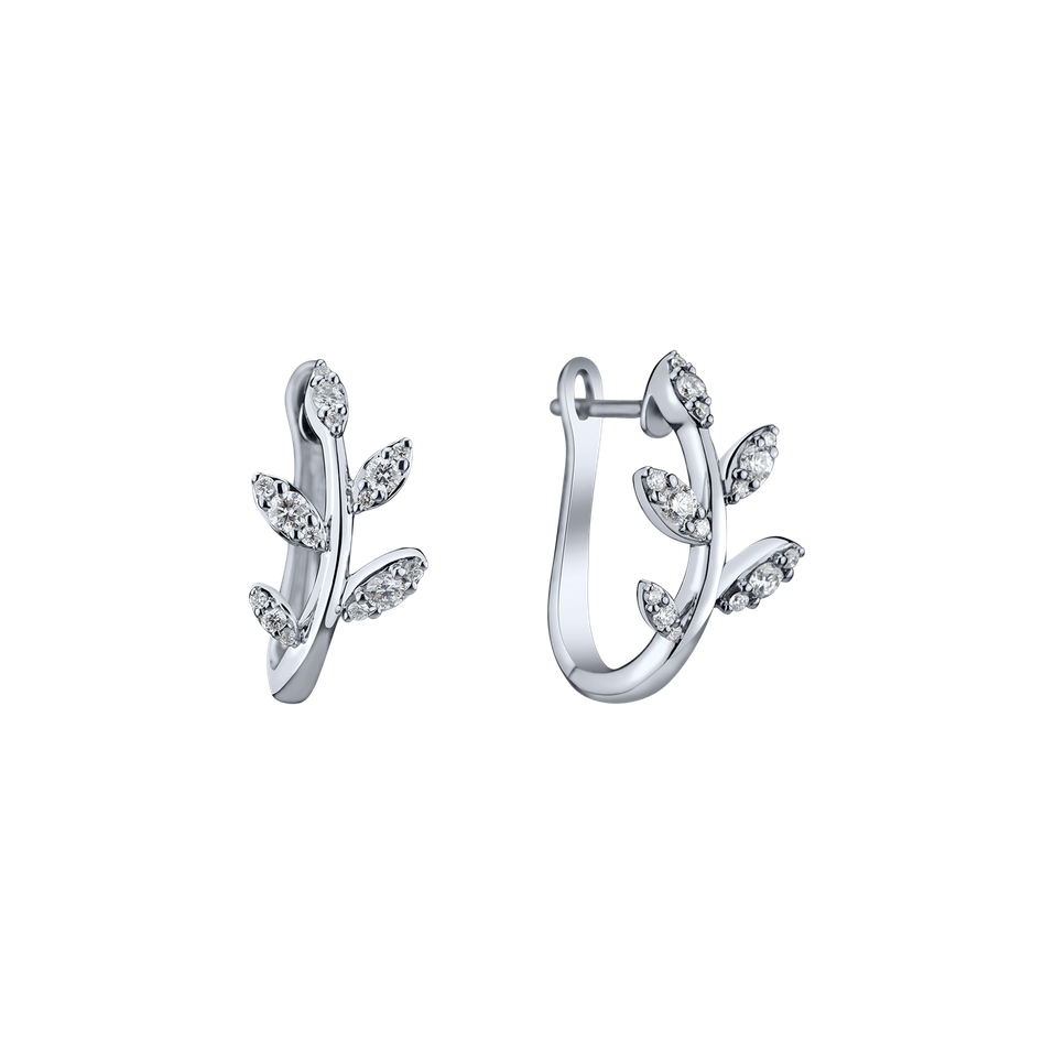 Náušnice s diamanty Frozen Leaf