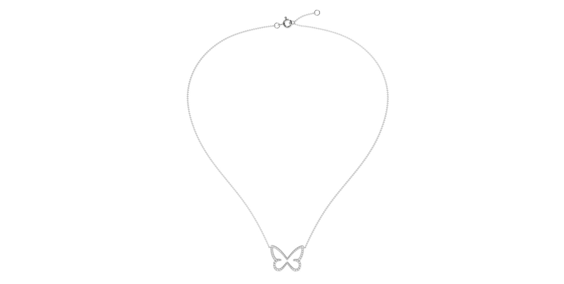 Náhrdelník s diamanty Shiny Butterfly