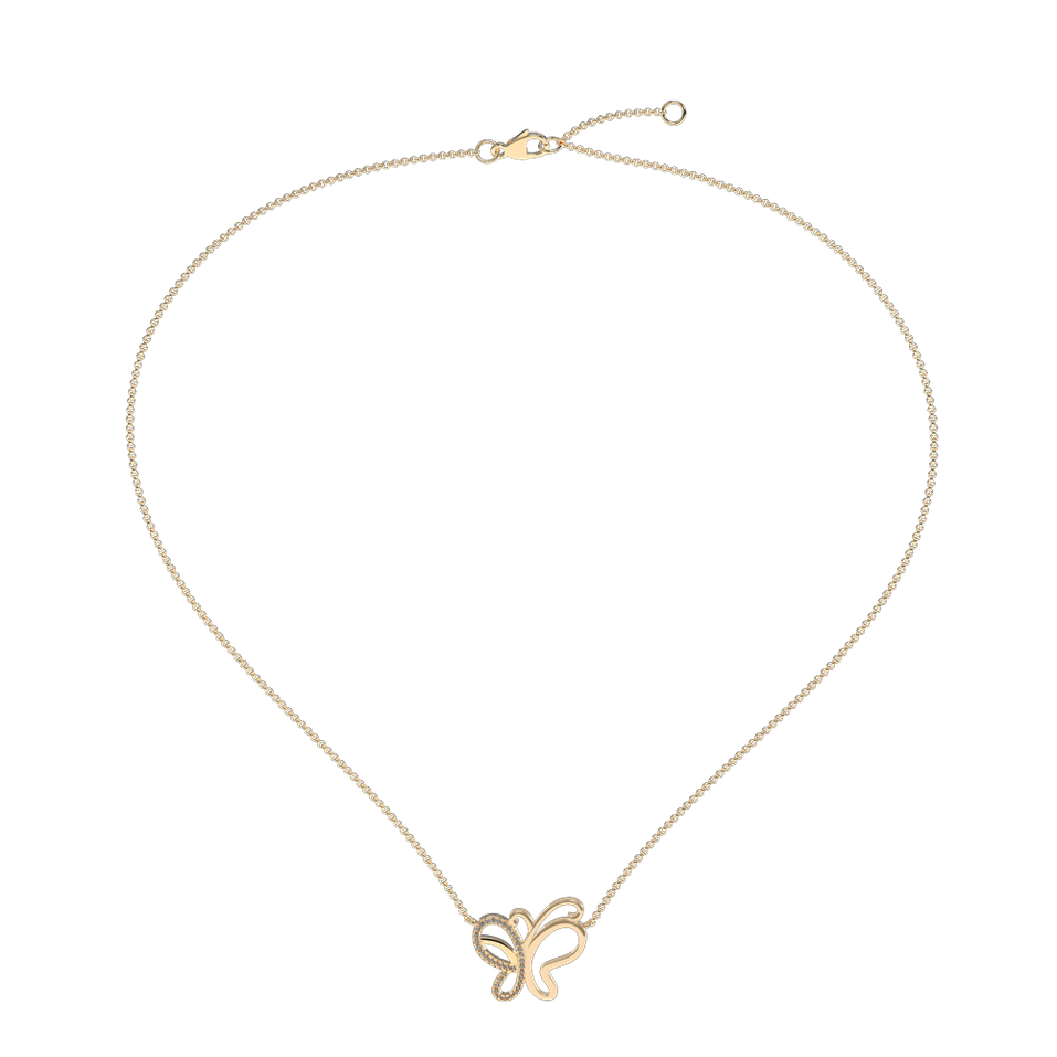 Náhrdelník s diamanty Butterfly