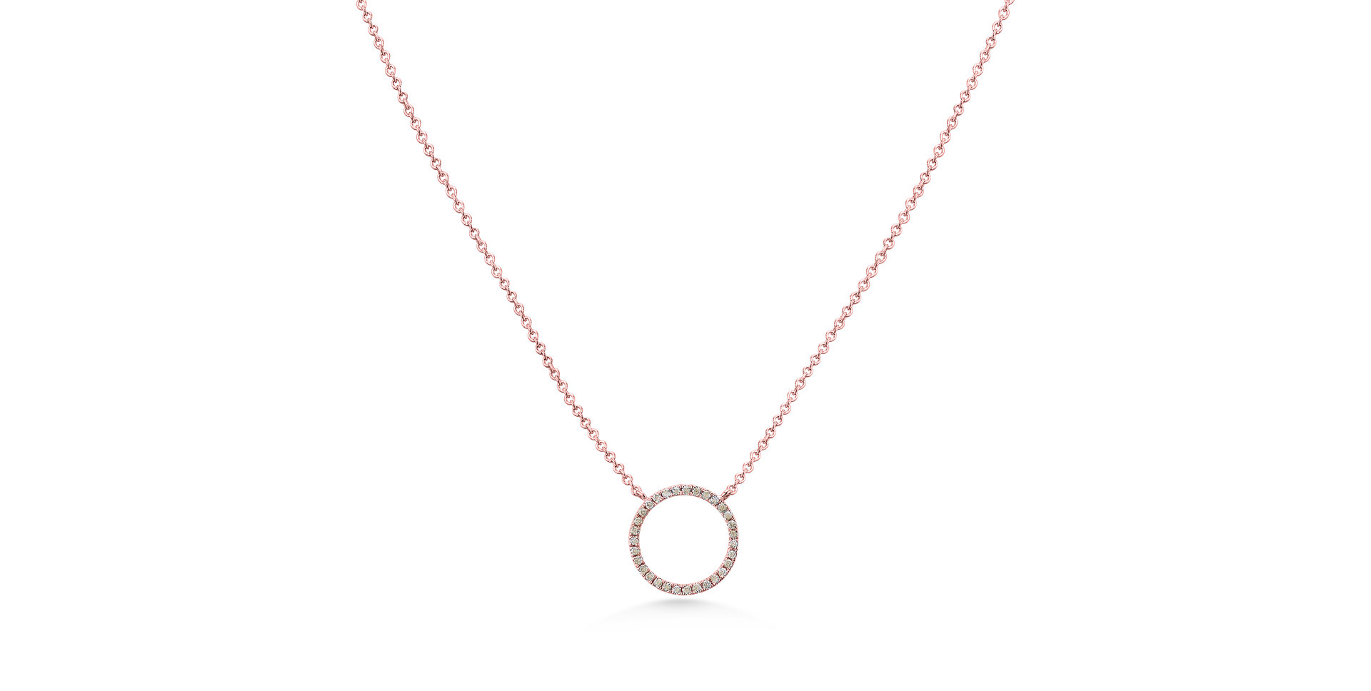 Náhrdelník s hnědými a bílými diamanty Little Circle