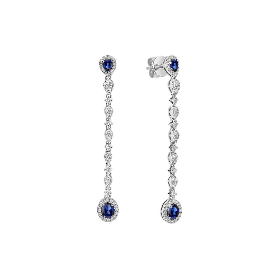 Náušnice s diamanty a safíry Callie