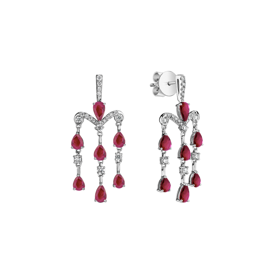 Náušnice s diamanty a rubíny Phocles