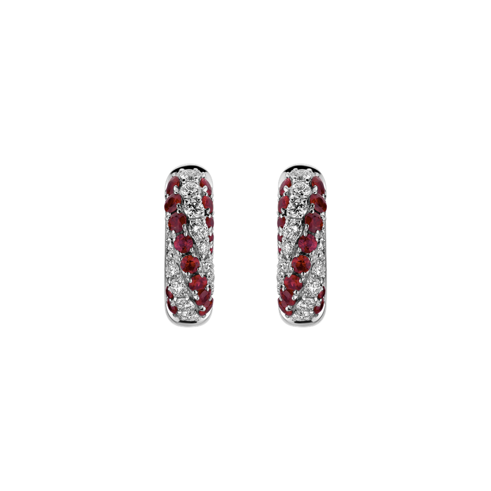 Náušnice s diamanty a rubíny Rhapsody of the Void