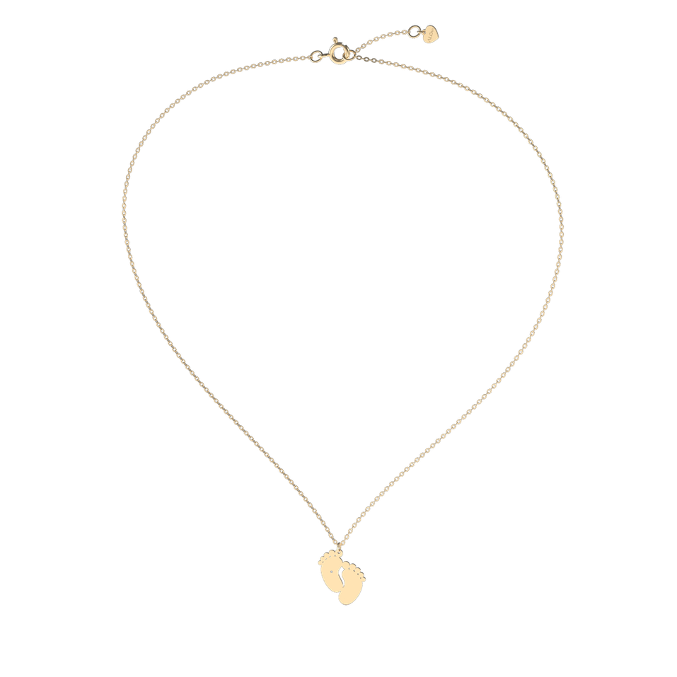 Náhrdelník s diamantem Baby Feet