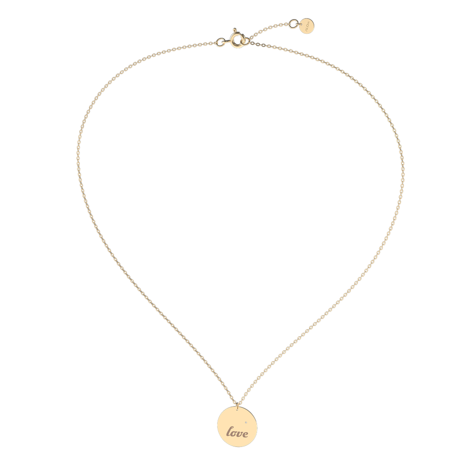 Náhrdelník s diamantem Love